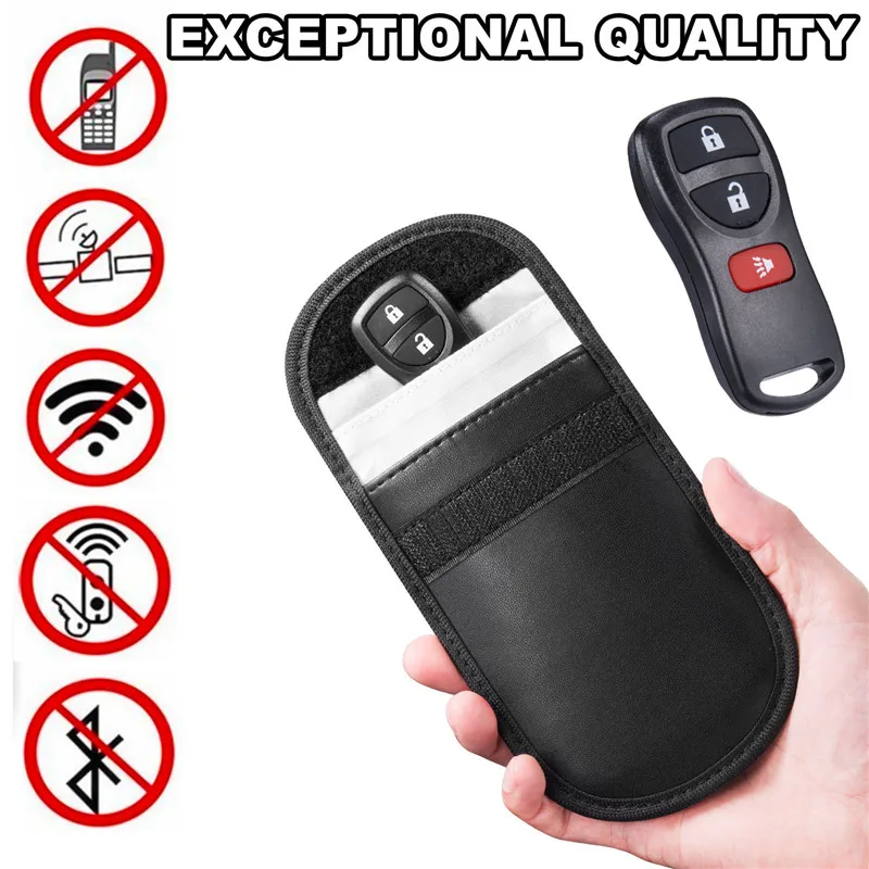

Phone Car Key Keyless Storage Bags Entry Fob Signal Guard Blocker Black Faraday Bag