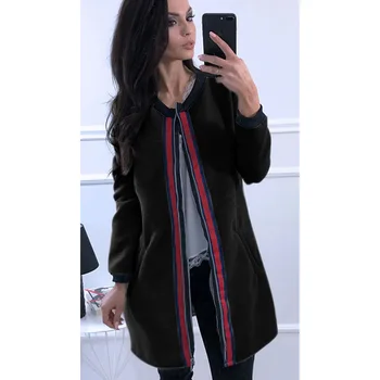 

Women Ladies Long Sleeve Slim Formal Zipper Open Coat Open Front Jacket