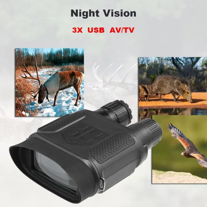 USB AV/التلفزيون الأشعة تحت الحمراء للرؤية الليلية صور فيديو 3X مزدوجة عدسة تليسكوب مزود بمنظار ثنائي دعم 32 GB بطاقة الذاكرة مناظير
