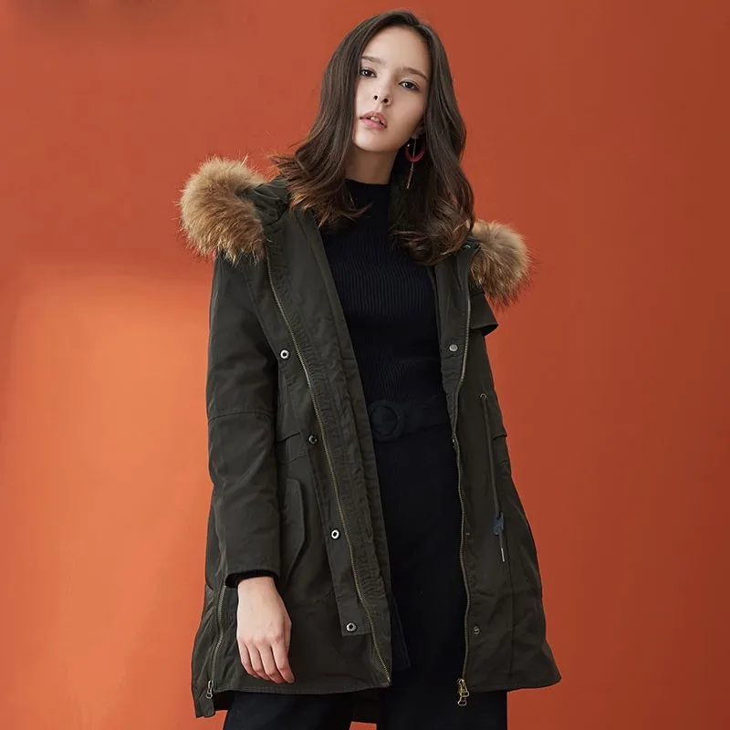 

Winter Detachable Fur Collar Hooded Down Jacket Female 2019 New Korean Gray Duck Feather light And Thin Basic Coat Women HJ116