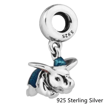 

CKK Authentic 925 Sterling Silver Jewelry Blue Flying Dumbo Fashion Charms Beads Fits Fandola Bracelets