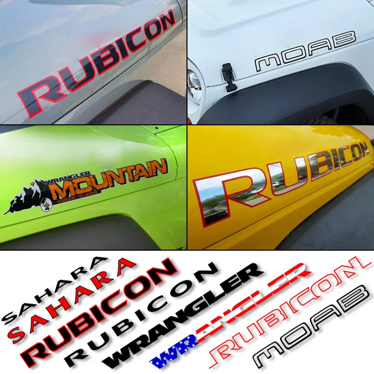 

2pcs JDM Stickers Sport Engine Hood Fender Side Letter character Car Sticker and Decal Vinyl for Jeep Wrangler Unlimited TJ JK