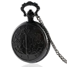 IBEINA reloj de bolsillo antiguo Black Butler, COLLAR COLGANTE de cuarzo Vintage, cadena Retro