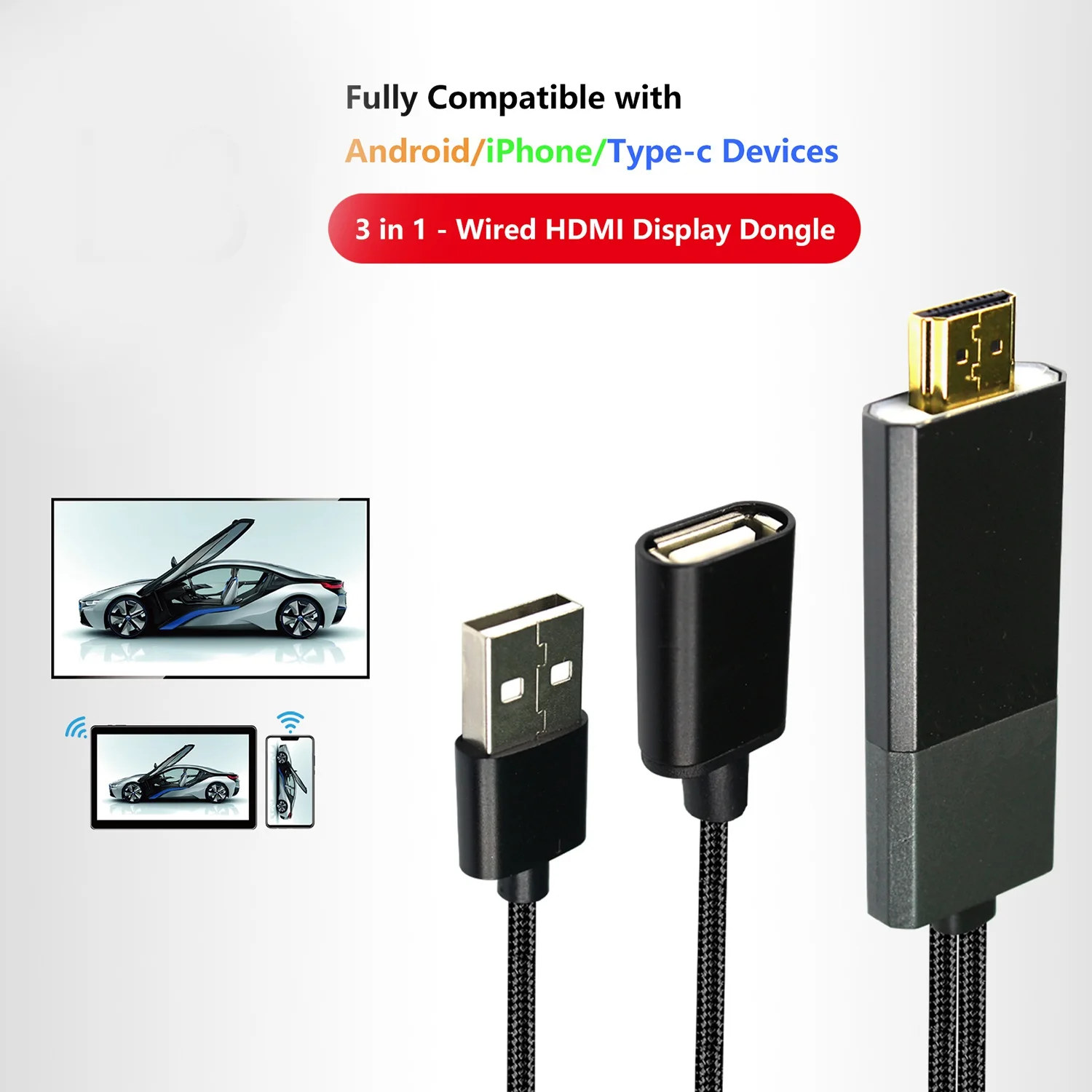 Топ предложения L8 Tv Stick Smart Dongle Hdtv Av адаптер цифровой в Hdmi 1080P видео приемник