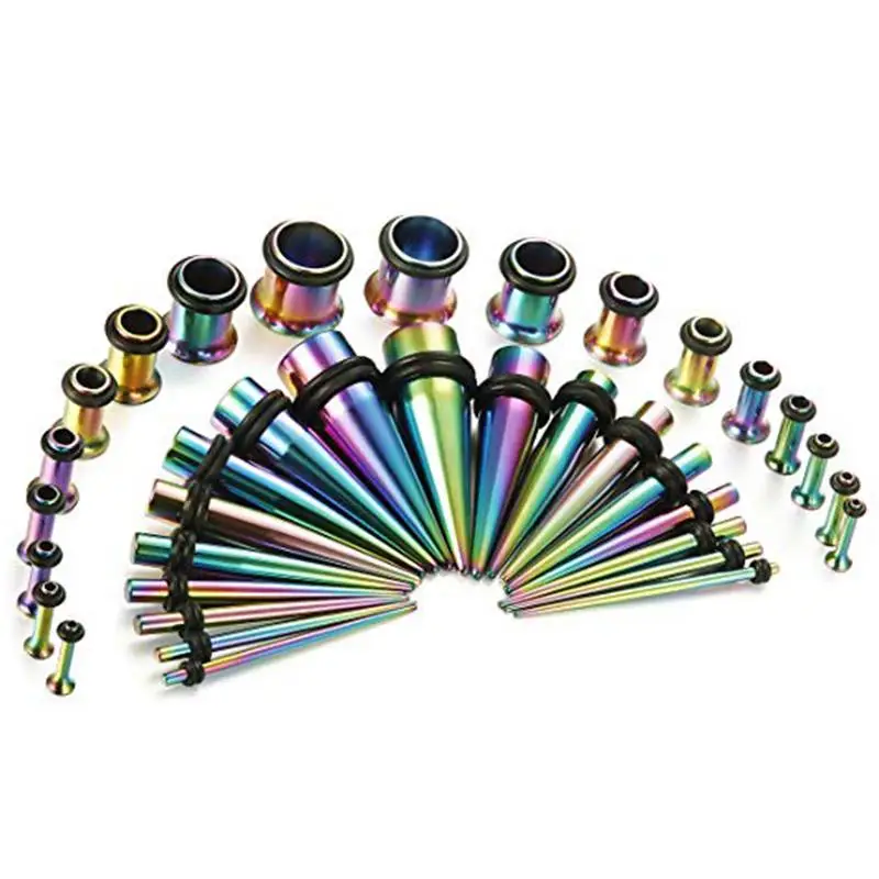 36 Pcs Ear Gauge Stretching Kit Surgical Steel Tapers and Plugs Set