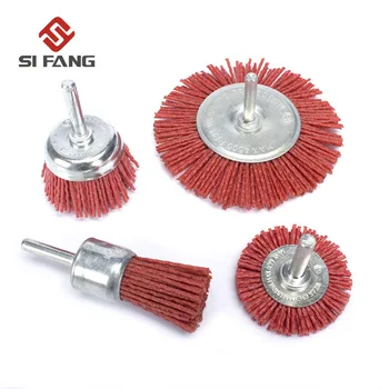 

4Pcs Nylon Abrasive Wire Polishing Brush Head Metal Grinding 6mm Shank Rotary Tool