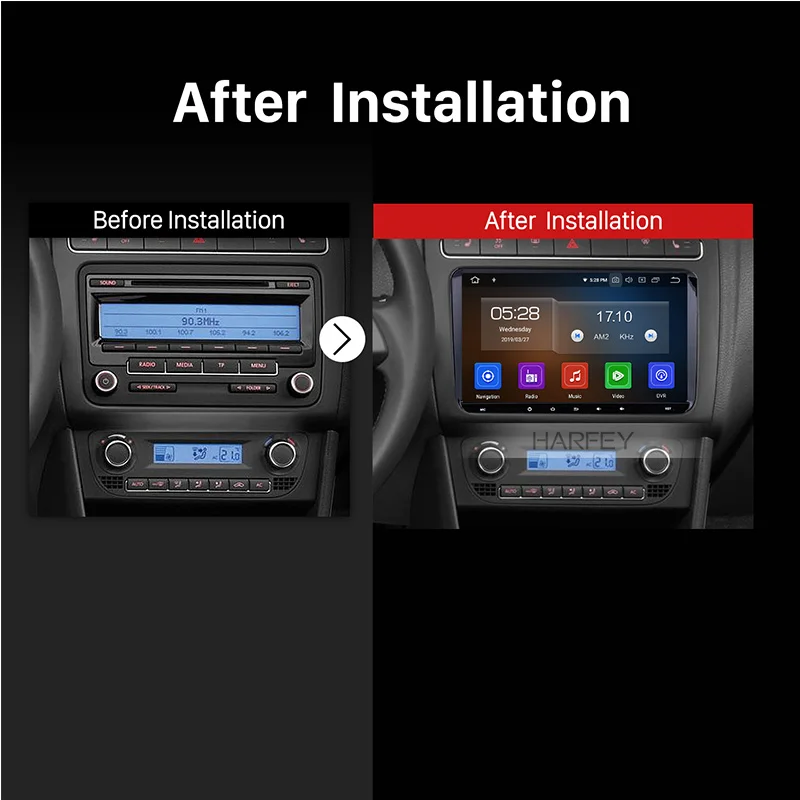 Flash Deal Harfey 9" Android 9.0 GPS Autoradio 2din Car Multimedia Player for VW Golf Jetta Tiguan T5 B7 Passat MK5 Seat Leon Skoda Octavia 5