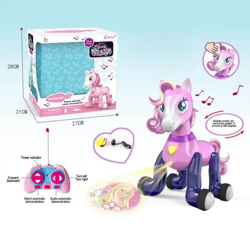 

Toys for children Electric Smart Horse Remote Unicorn can music walk light projection touch sensor remote toy