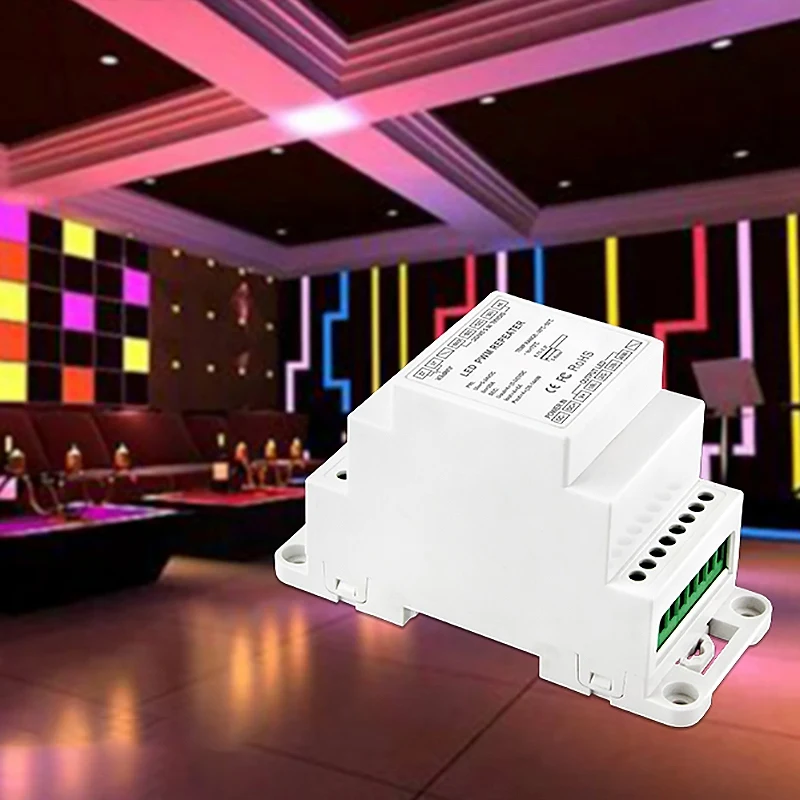 Светодиодный репитер на din рейке Dc5V 12V 24V вход Dmx усилитель 4Ch выходной сигнала