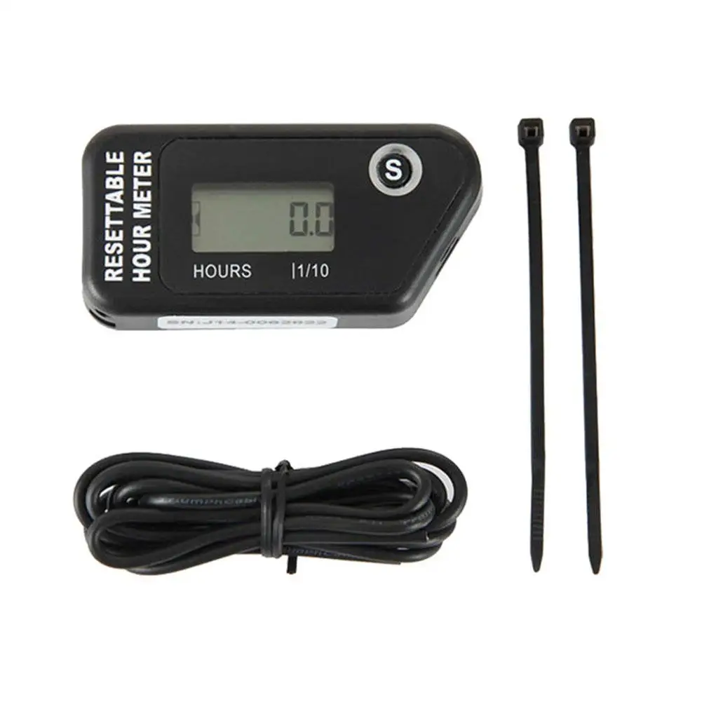 

LCD Digital Resettable No Power Required Inductive Waterproof Hour Meter For Fuel Engine Marine Motorcycle Snowmobile ATV