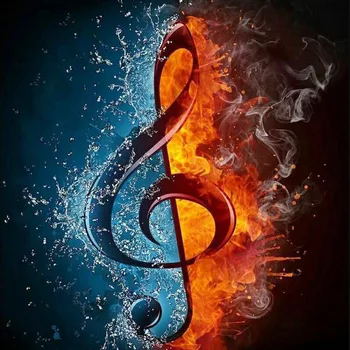 

5D DIY Square Diamond Painting Music Notes Landscape Full Square Diamond Embroidery Cross Stitch Diamond Crystal Wall Painting