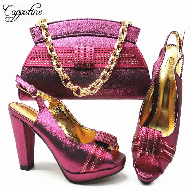 

New Fashion Elegant Summer Women Party Shoes And Bag Set For Party Afrian Style High Heel Shoes And Bag Set Size 38-43 G66