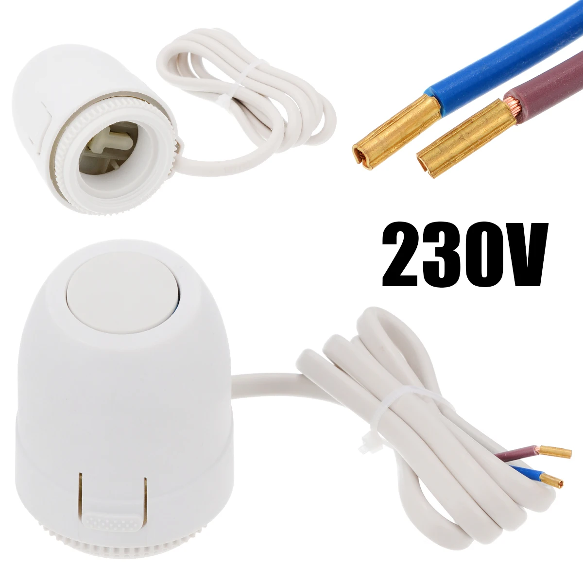 

AC 230V White Electric Thermal Actuator Valve Head For Underfloor Heating Thermostat Valve Part Plumbing Tools Mayitr