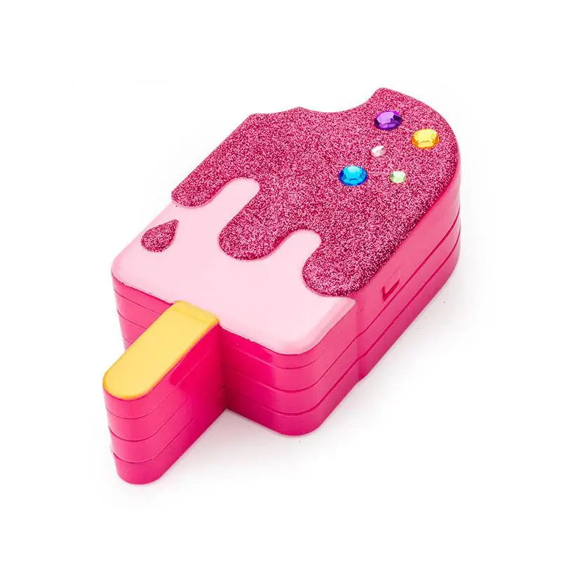 

Kids Girls Popsicle Shape Simulate Makeup Toy Set Lip Gloss Flash Powder Makeup Brush
