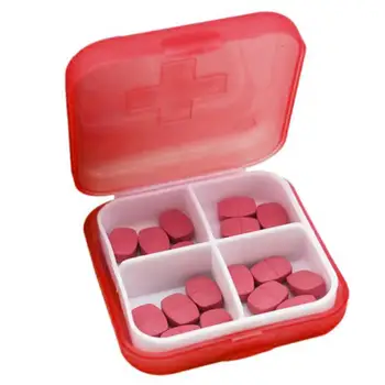 

4 Slots Pill Box 4 Colors Medicine Case Medical Travel Case Pill Holder Organizer Box Health Care Vitamin Medicine Storage Box