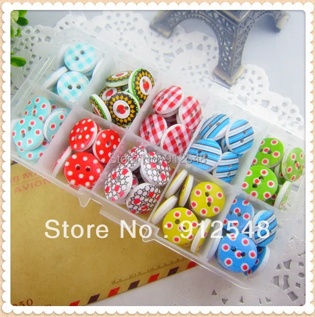 

10 style mix , 100 pcs , Print 2 Holes Wooden Buttons 15mm Sewing Scrapbooking Crafts,Clothing accessories,JBT62...