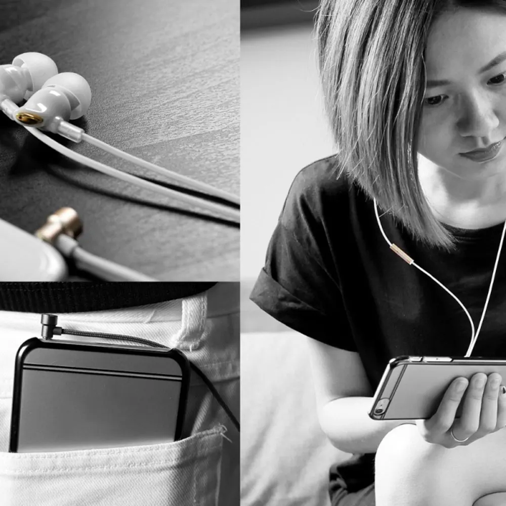 KISSCASE 1 2m In Ear Stereo Headphones Zircon Stereo Earphone Quality Sound Earbud for iPhone In Ear Earphones HandFree Headsets