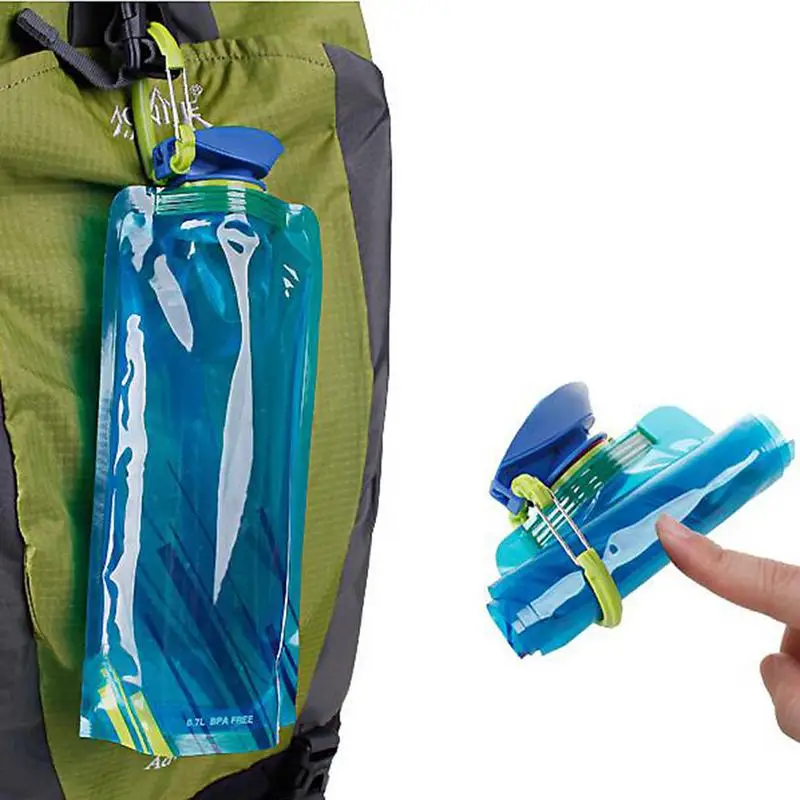 

700mL Reusable Sports Travel Portable Collapsible Folding Drink Water Bottle Kettle Outdoor Sports Water Bottle BPA free