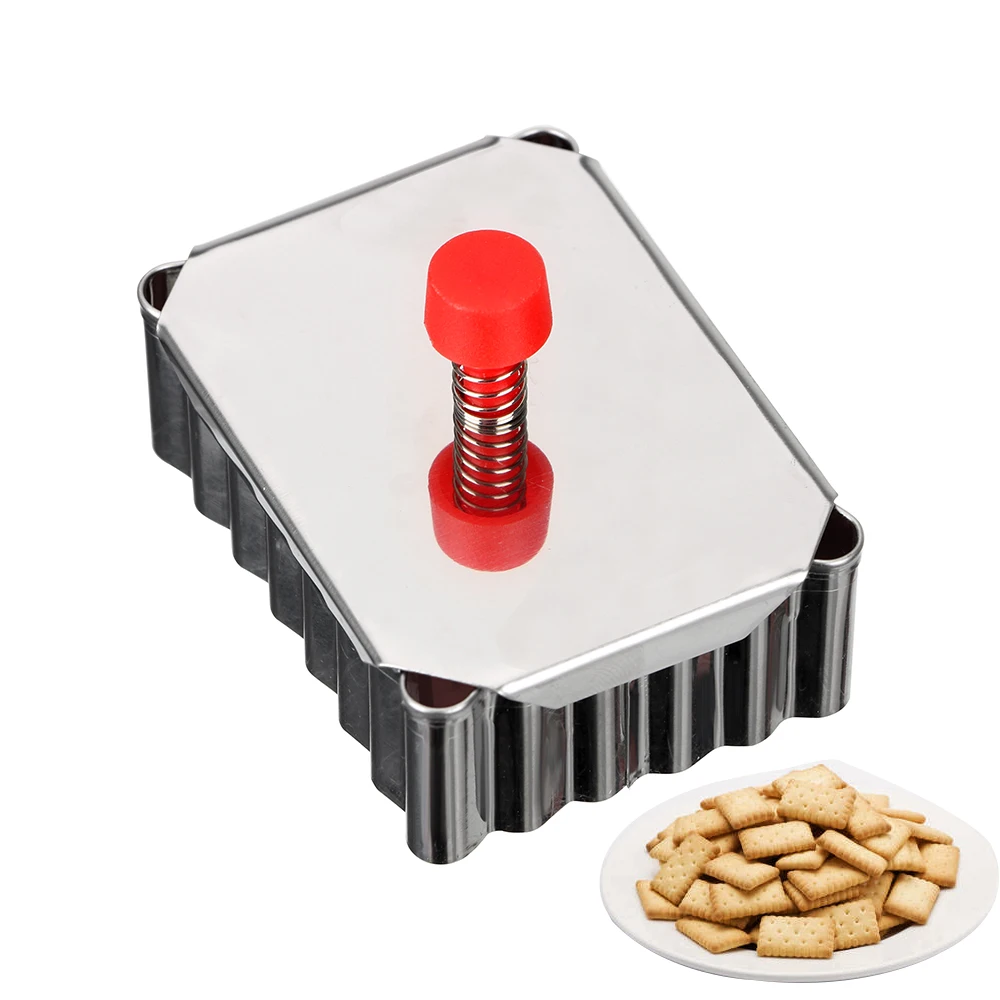 Pastry Decorating Mould Fondant Pressed Cookie Mold Baking Tools Stainless Steel Plunger Cookie Cutter Square Biscuit Cutter 1pc cookie cutter baking mold cookie mould cookie printing mold fondant cutter baking decorating tools