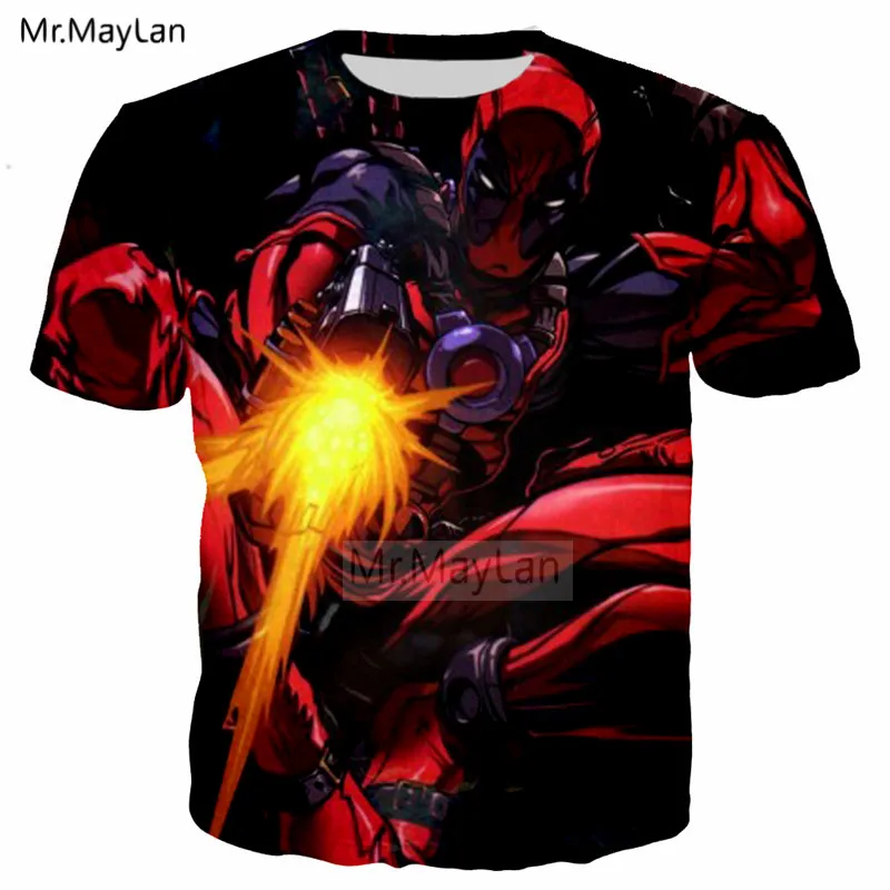 

Superhero Movie Deadpool Shooting Cool 3D Print Tshirt Men/Women Punk Style Streetwear Tee T shirt Boys Fashion Tops Clothes 6XL