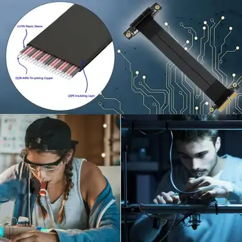 

PCIe x4 Riser Card Graphics Card Cable PCI Express Extension Port Adapter Durable Card Extender Extension Ribbon Flexible Cable