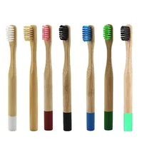 Прямая поставка 7 шт. детская бамбуковая зубная щетка уголь Экологически чистая натуральная щетка низкоуглеродистая бамбуковая нейлоновая зубная щетка с деревянной ручкой