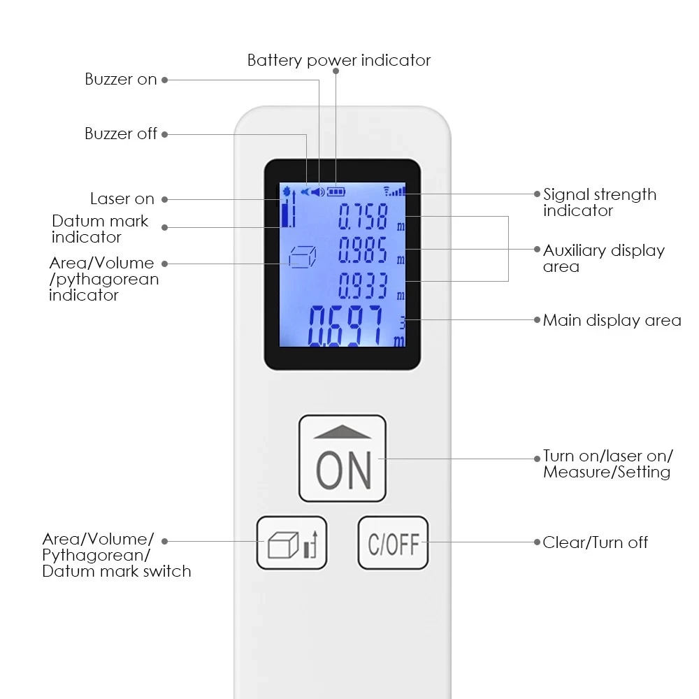 D35 35M Mini Handheld Laser Distance Meter Digital Laser Rangefinder Area Volume Measurement D35 35M Mini Handheld Laser Distance Meter Digital Laser Rangefinder Area Volume Measurement