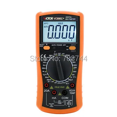 

VC890C+ Professional Handheld Electric Digital Multimeter AC DC Ohm Volt Meter Voltmeter Ohmmeter Ammeter, Thermometer