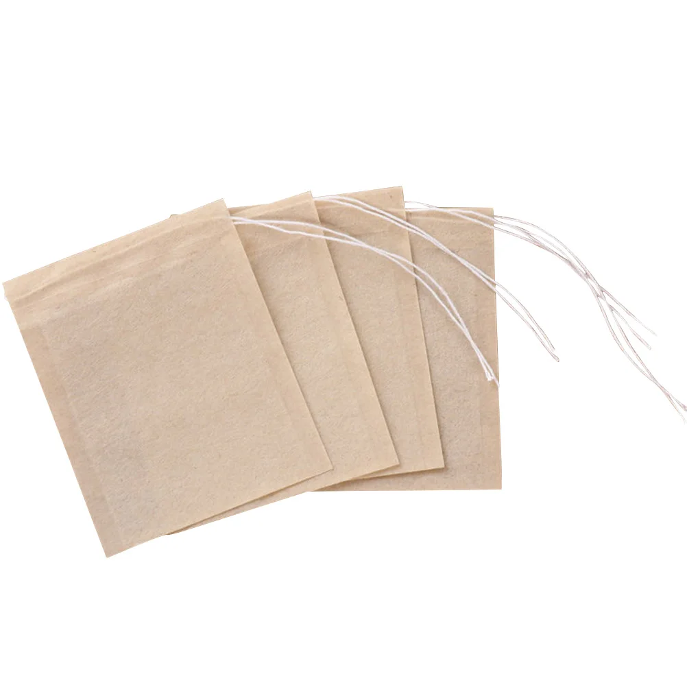 100pcs 6x8cm Drawstring Tea Bag Filter Paper Empty Tea Pouch Bags for