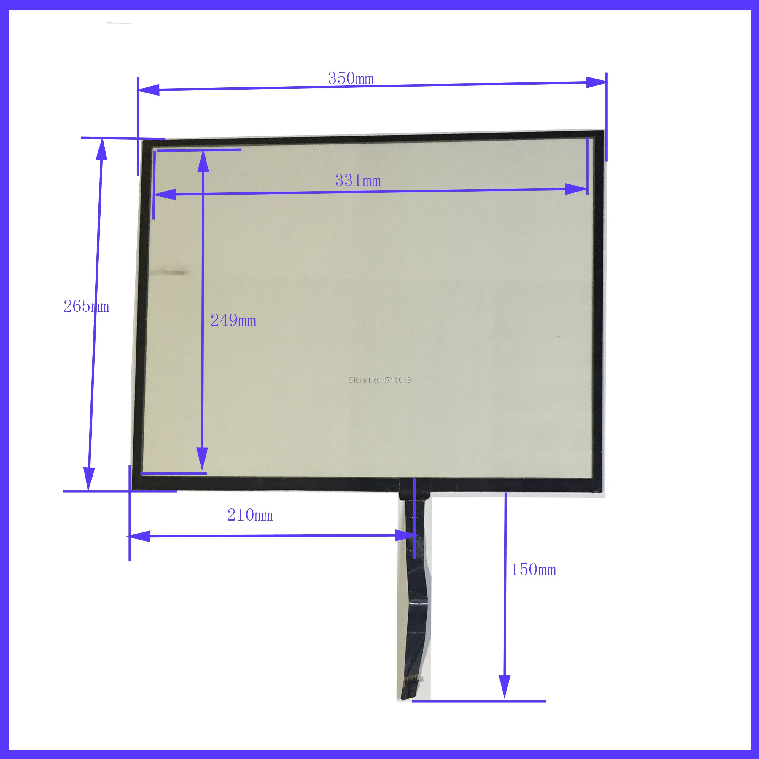 

wholesale 2PCS/Lot 350*265mm 4lines resistance screen this is compatible 350mm*265mm