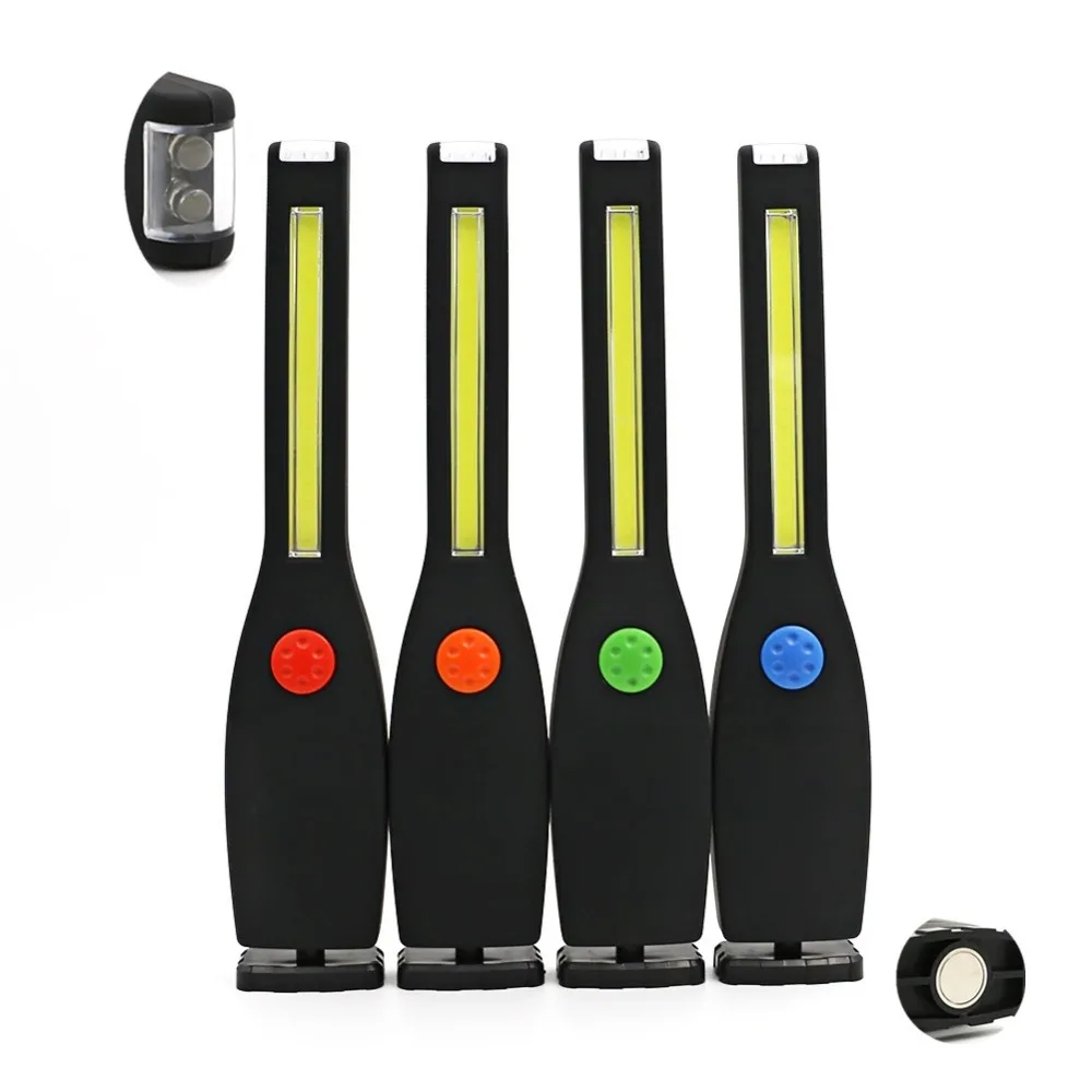 

CLAITE Battery Powered Lighting COB LED 2 Modes Portable Flashlight Outdoor Camping Work Light with Magnetic Portable Spotlight