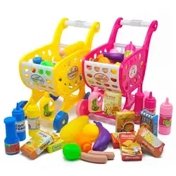 Детские Моделирование продуктовая тележка для супермаркета игрушки малыша ролевые игры раннее образование просвещение инструмент