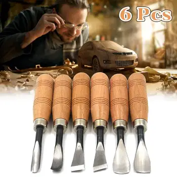 

6pcs Woodcarving Cutter Set DIY Hand Chisel Wood Carving Tools Chip Knives Woodworking Hand Tools for Working