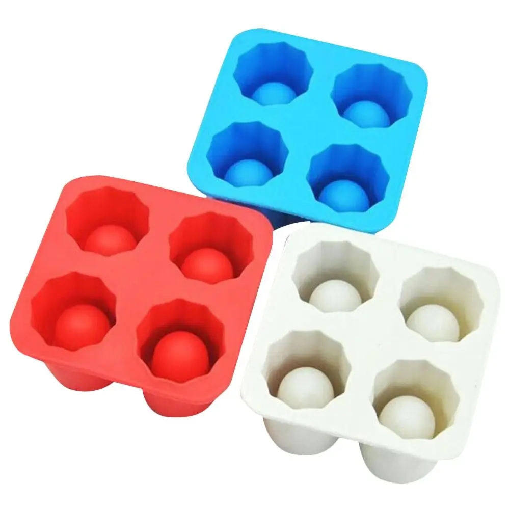 

New Silicone Ice Cup Creative Big Ice Cube Tray Silicone Mold Four Holes Ice Cup Ice Cream Jelly Mould #AW