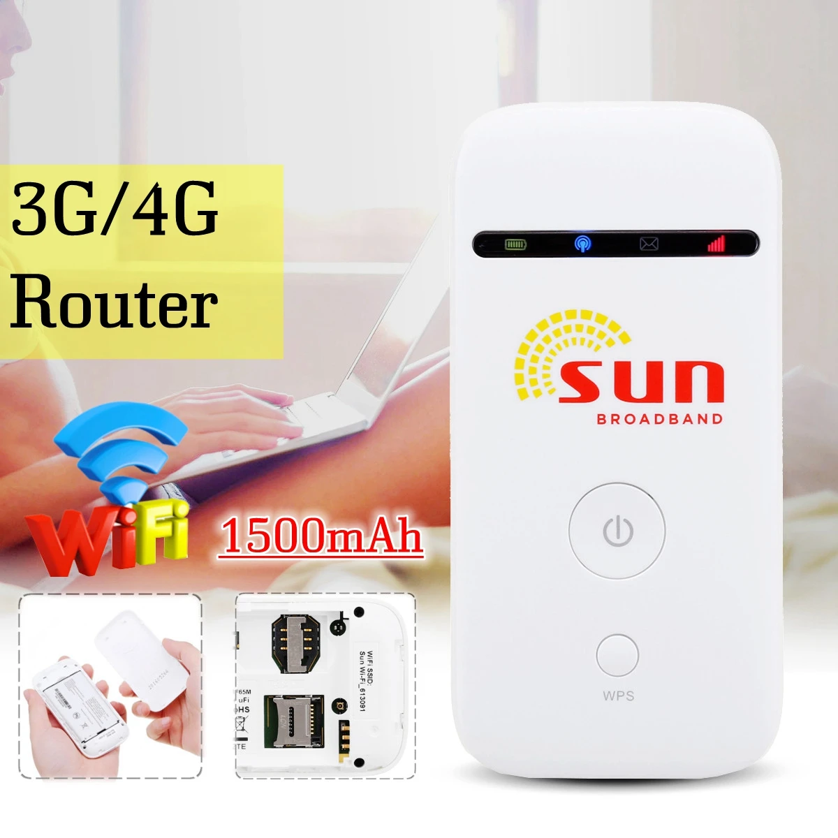 

3G Wireless Router Mobile Hotspot Modem OLED Screen Display 3 LED Light Indicators Support 10 Users for Car Home Mobile Travel