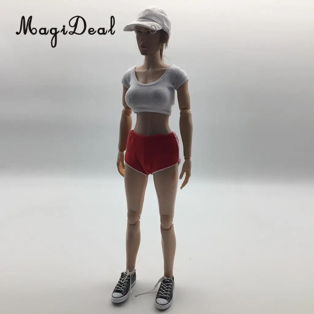 MagiDeal масштаб 1/6 женские спортивные брюки костюм рубашка для 12 дюймовых экшн