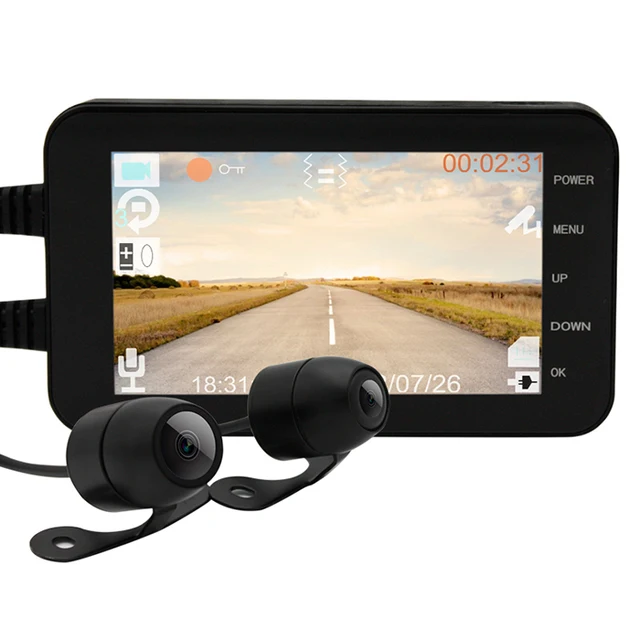 $US $77.79  Motorcycle DVR 1080P Dual Lens 160 Degree Camera Recorder DVR Front and Rear View Waterproof Motorc