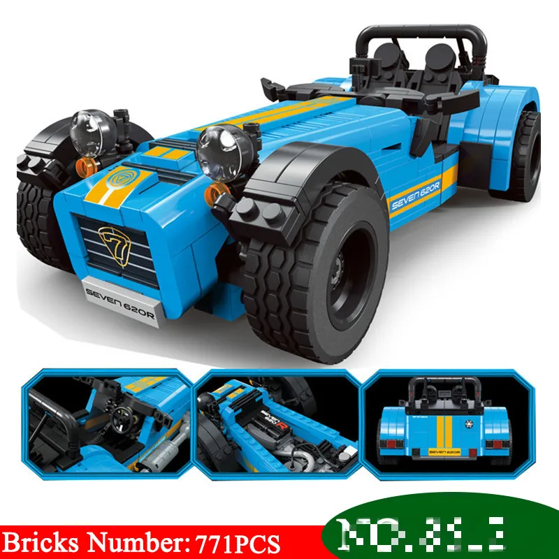

8612 8613 ideas racers Caterham Seven 620R Sports Car And F430 Sports Model Toys Blocks Brick Compatible 21307