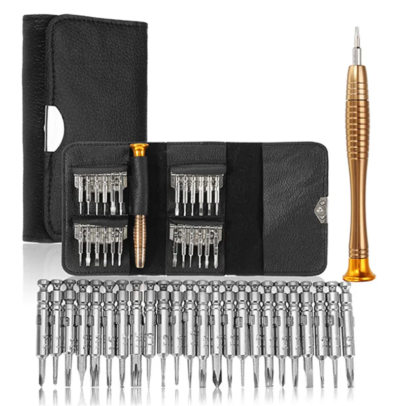 

28 In 1 Precision Torx Screwdriver Wallet Kit Multi-function Magnetizer Set for iPhone Laptop Electronics PC Repair Tool Set