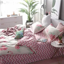 Розовый фламинго Комплект постельного белья 3D двойная кровать простыня одеяло пододеяльник покрывало постельное белье для взрослых queen King размер Linens42