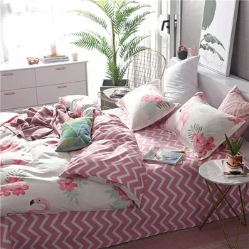 

Pink Flamingos Bedding Set 3D Double Bed Sheet Comforter Duvet Cover Bedspread Bedclothes Adult Queen King Size Linens42