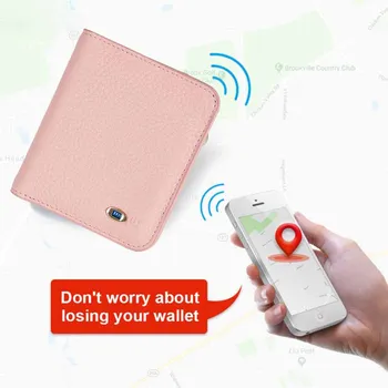 

Multi-function Anti-lost Genuine Leather Smart Wallet Bluetooth with Alarm GPS Positioning Bluetooth Alarm Women Wallet
