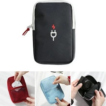 Black Red Blue Mini Earphone Data Cable USB Travel Portable font b Case b font Organizer