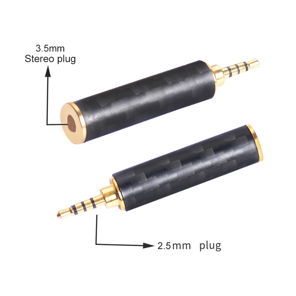 OKCSC Earphone Plug 4 4mm 3 5mm 2 5mm Male Adapter to 2 5mm 3 5mm Female Balanced Carbon Fiber Headphone DIY Accessory for SONY