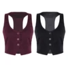 New Arrival Women Fashion V-Neck Sleeveless Button Down Fitted Racer Back Classic Vest Shirts Separate Waistcoat for Formal Wear ► Photo 2/6