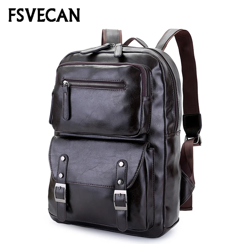 Fashion Backpack Men High Quality Pu Leather Waterproof Laptop Travel Backpack College School Casual Bag For Teenagers 2018 Fashion Backpack Men High Quality Pu Leather Waterproof Laptop Travel Backpack College School Casual Bag For Teenagers 2018