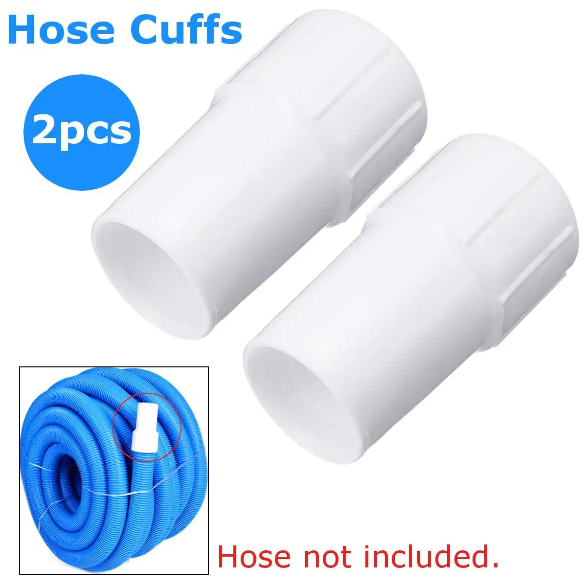 

2pcs 1.5 inch Vacuum Hose Cuffs Swimming Pool Hose Connector Adapter to fit Suction Hose Cleaning Cuff Swimming Pool Accessories