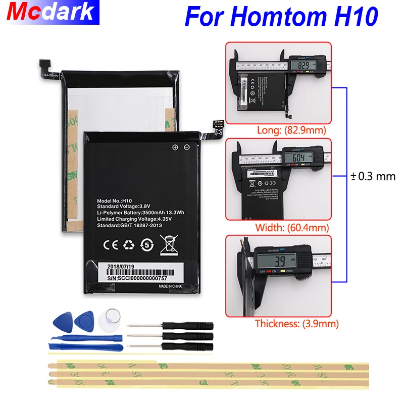 Mcdark 3500mAh Battery For Homtom H10 Batterie Bateria Accumulator AKKU ACCU PIL Mobile Phone with Tools | Мобильные телефоны и
