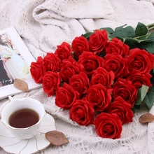 11 шт./партия, латексные искусственные розовые цветы, настоящие сенсорные Сатиновые розы/украшение на свадьбу, День Святого Валентина, подарок на день рождения, украшение для дома