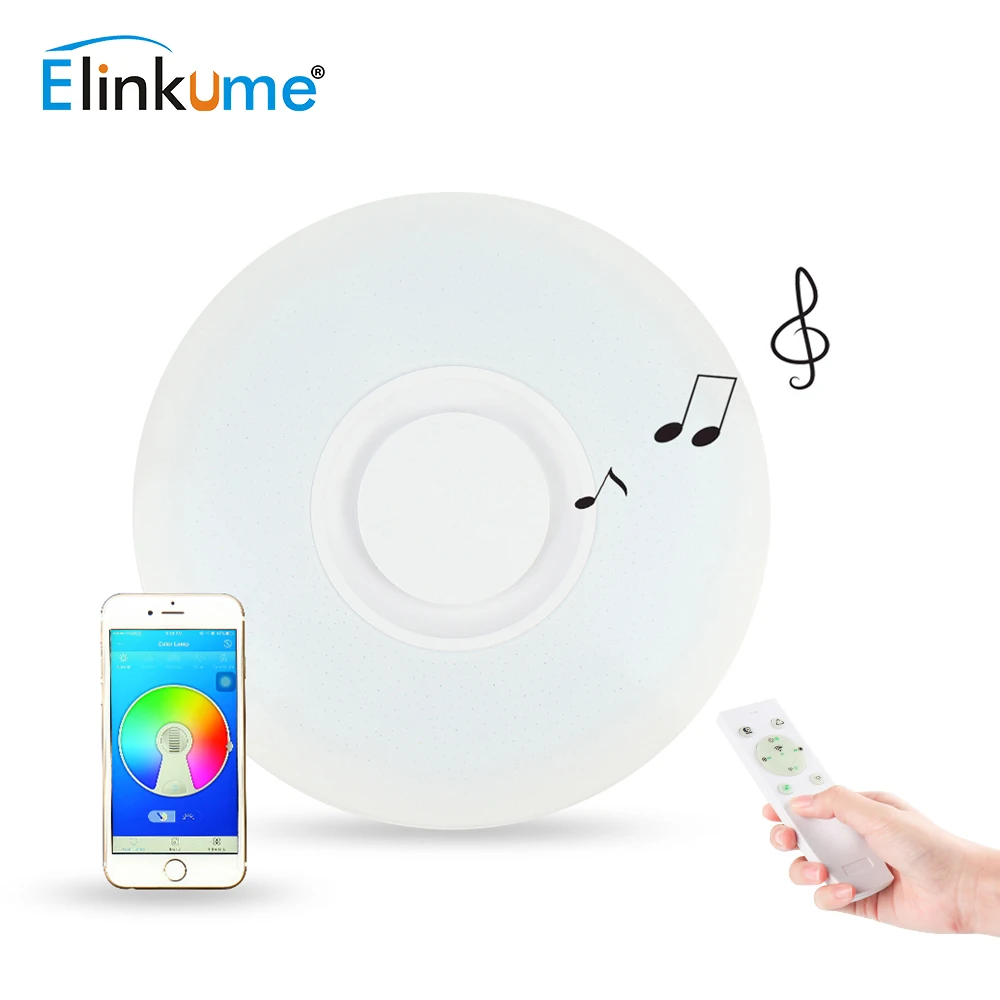 Умный светодиодный потолочный светильник 36 Вт RGB с регулируемой яркостью Bluetooth
